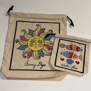 Brighton canvas beach drawstring bags